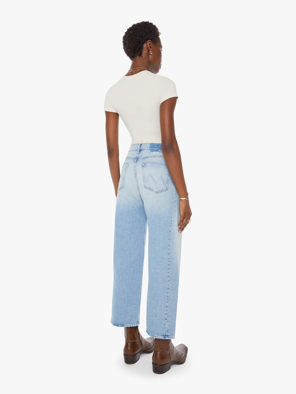 Mother Jeans The Half Pipe Blue High-Rise Straight Jeans This Is How I Roll - Picture 4 of 9